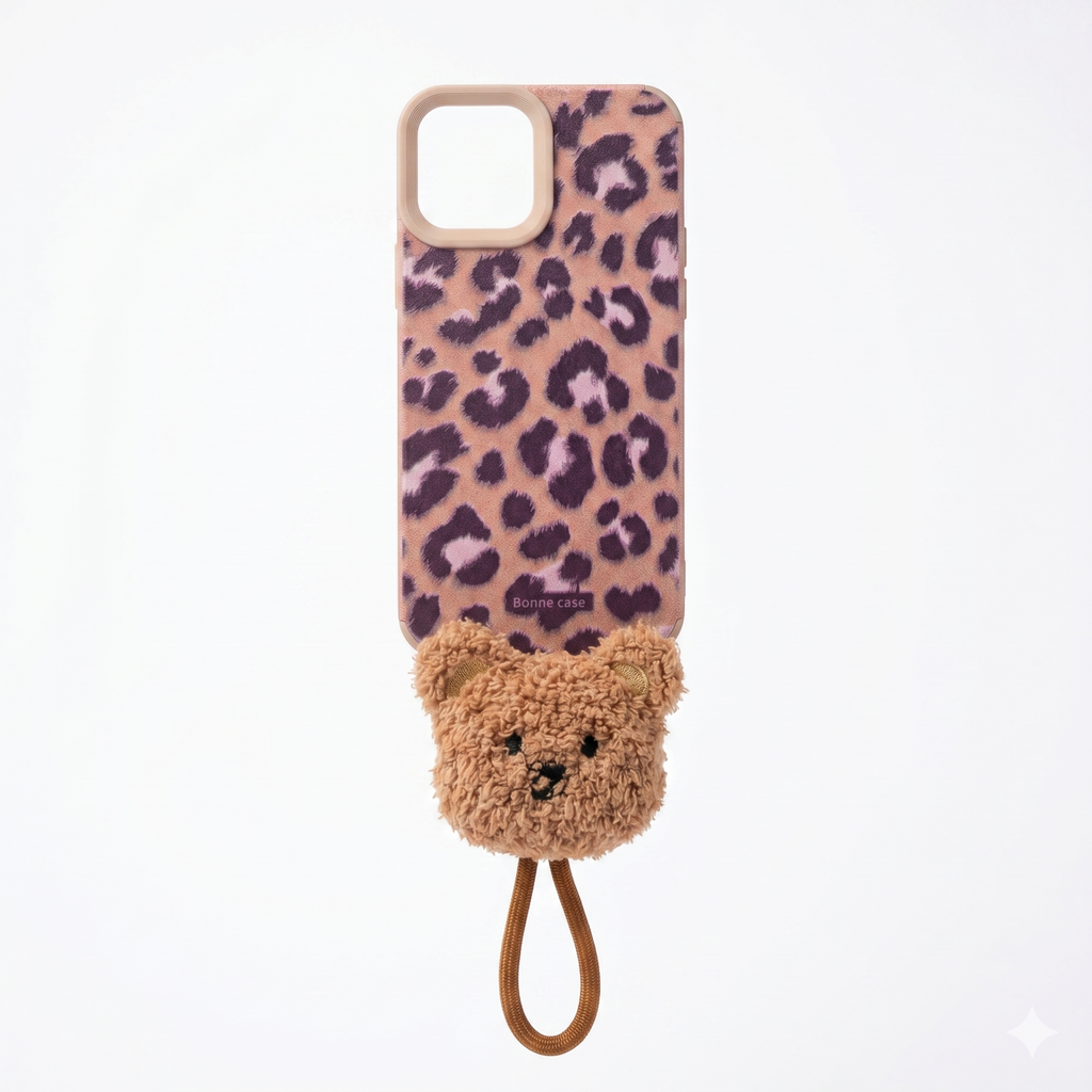 Cute Teddy Leopard Print Back Cover (Brown)