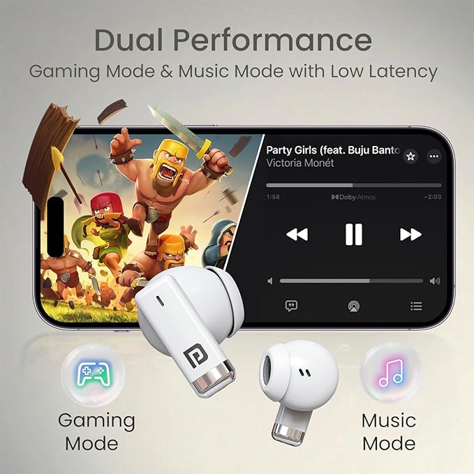 Portronics Twins one in Ear Earbuds with Deep Bass, Upto 30 Hours Playtime,13mm Dynamic Driver