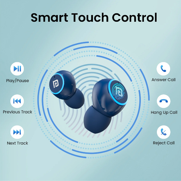 Portronics Harmonics Twins S13 In Ear True Wireless Earbuds - Mic, Blue