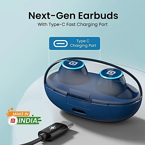 Portronics Harmonics Twins S13 In Ear True Wireless Earbuds - Mic, Blue