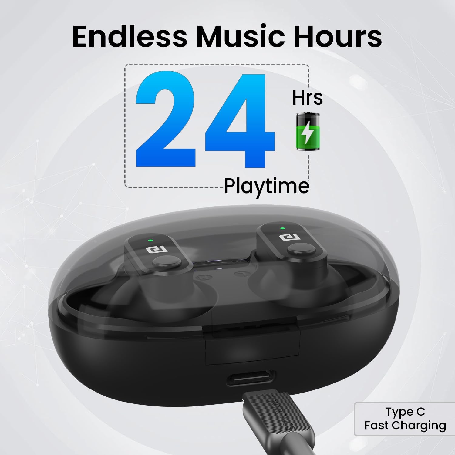 Portronics Harmonics Twins S16 in Ear Wireless TWS Earbuds with 24 Hrs Playtime