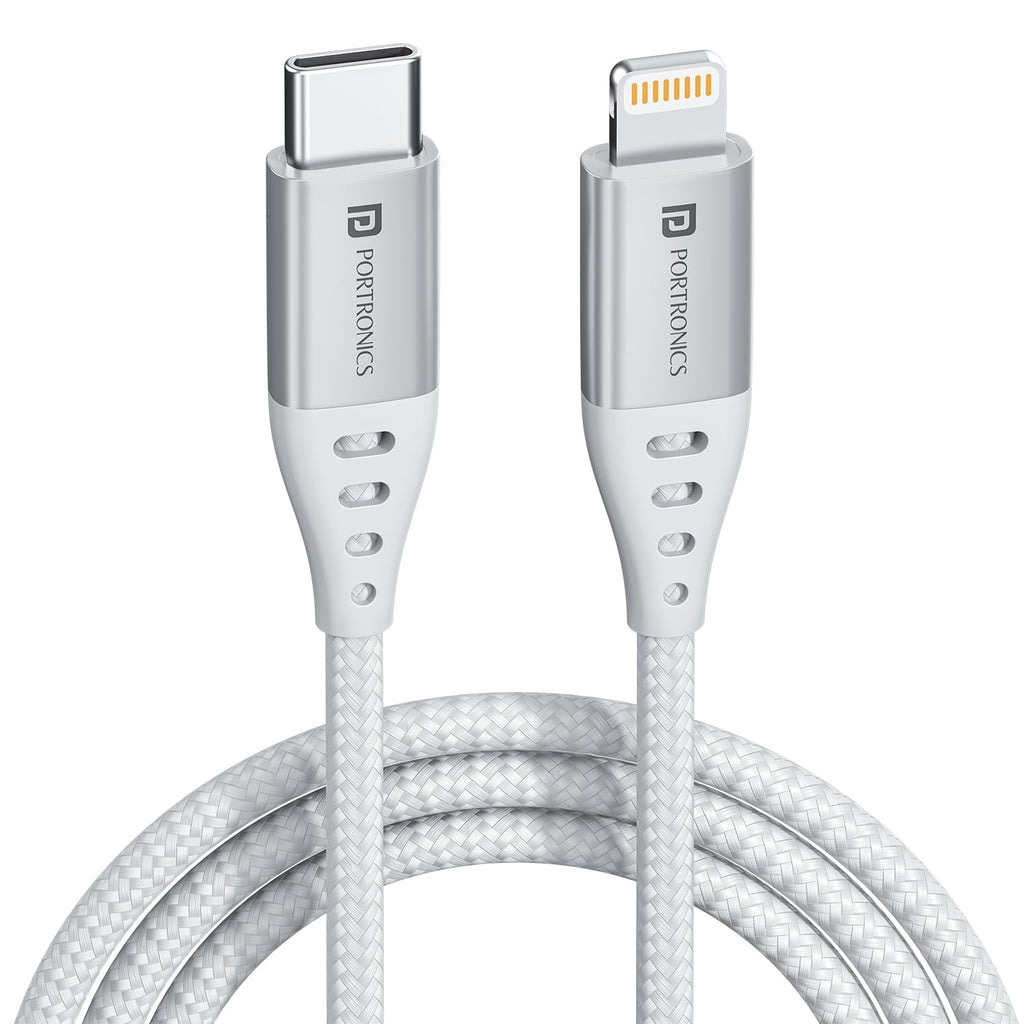 Portronics Konnect L1 20W Type C to 8 Pin Quick Charging Cable with Nylon Braided