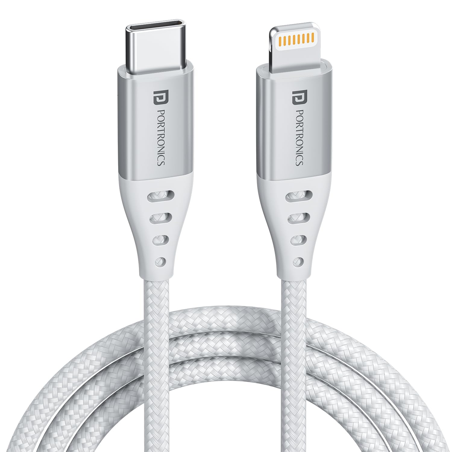 Portronics Konnect L1 20W Type C to 8 Pin Quick Charging Cable with Nylon Braided