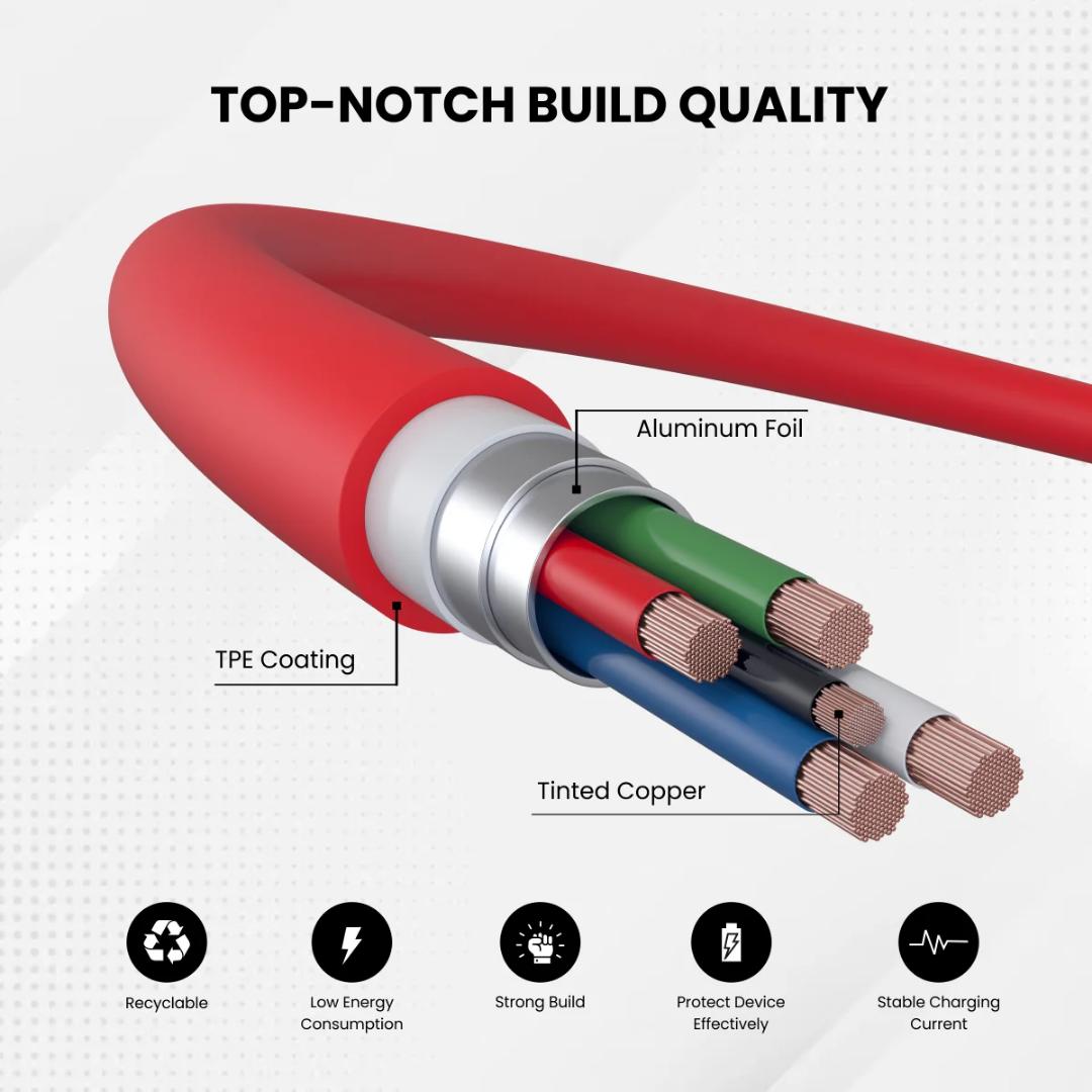Portronics Konnect Dash Pro 80w Usb to Type C Charging Cable