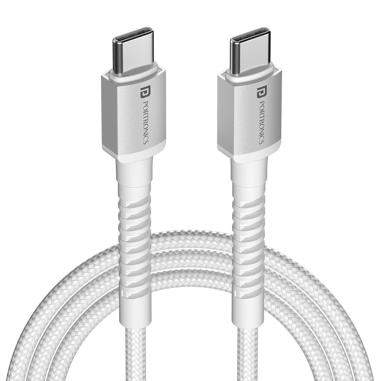 Portronics Konnect X 60W Type C to Type C Unbreakable Nylon Braided Cable