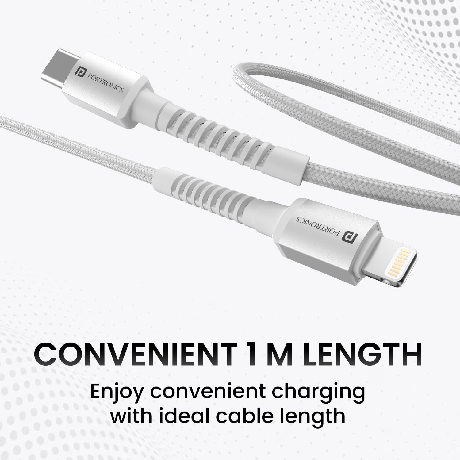 Portronics Konnect X Type C to 8-Pin 27W Fast Charging Cable