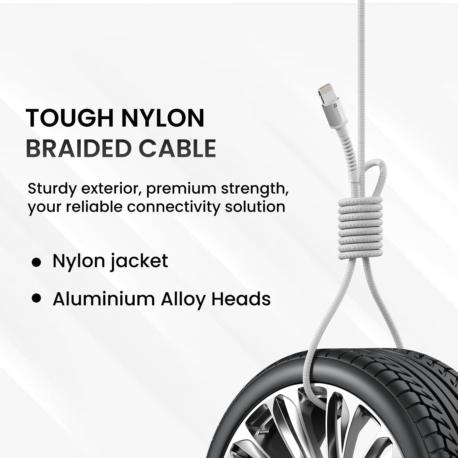 Portronics Konnect X Type C to 8-Pin 27W Fast Charging Cable