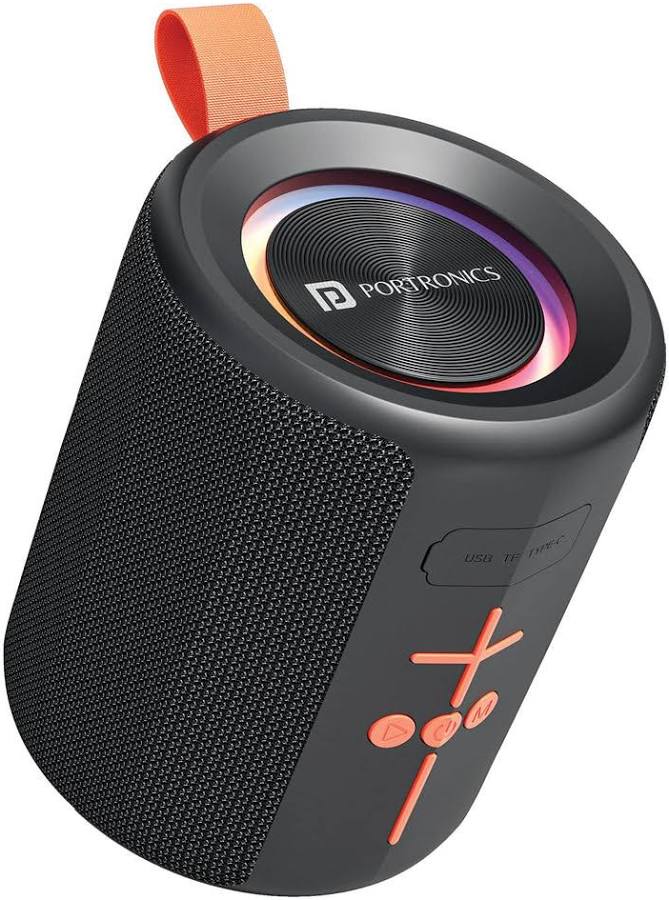 Portronics SONO 10W Portable Bluetooth Speaker with HD Sound, Passive Radiator Bass, RGB LED Lights, TWS Mode, Bluetooth 5.4