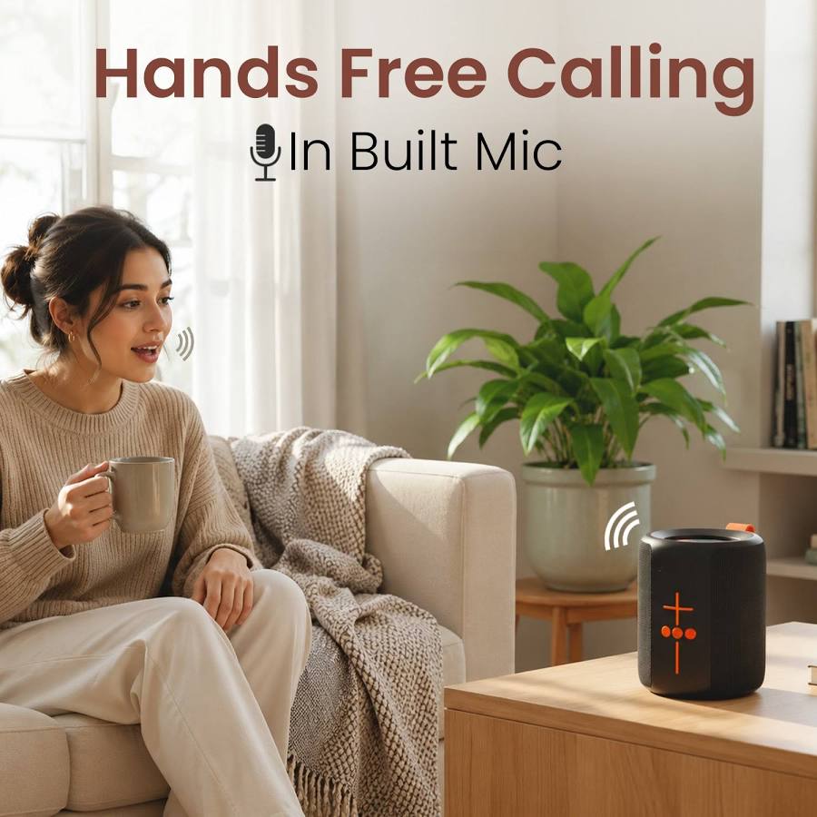 Portronics SONO 10W Portable Bluetooth Speaker with HD Sound, Passive Radiator Bass, RGB LED Lights, TWS Mode, Bluetooth 5.4