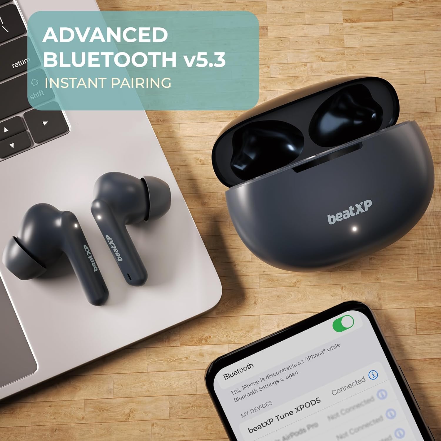 beatXP Tune XPods Bluetooth TWS in Ear Earbuds with 50H