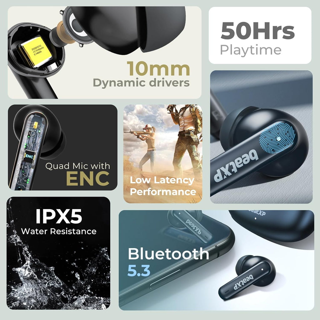 beatXP Tune XPods Bluetooth TWS in Ear Earbuds with 50H