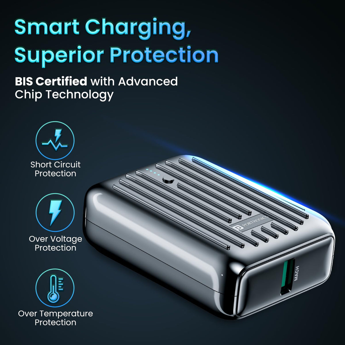 Portronics Zapcell 10k 10000mAh 22.5W Pocket Size