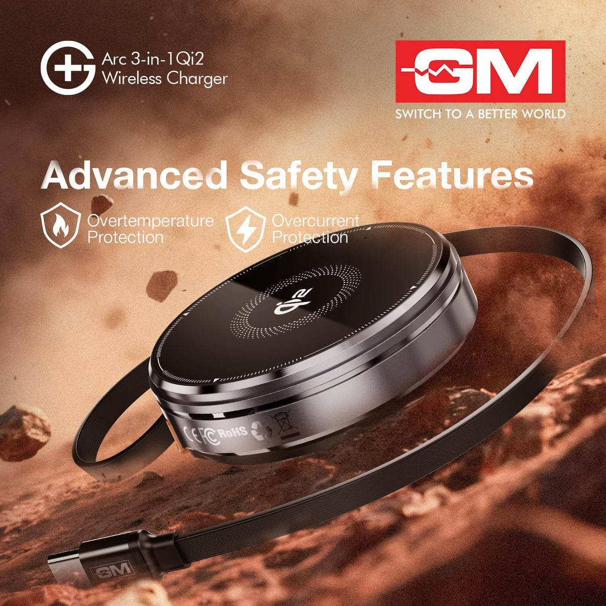 GM G+ Arc Wireless Charger | 15W Fast Charging