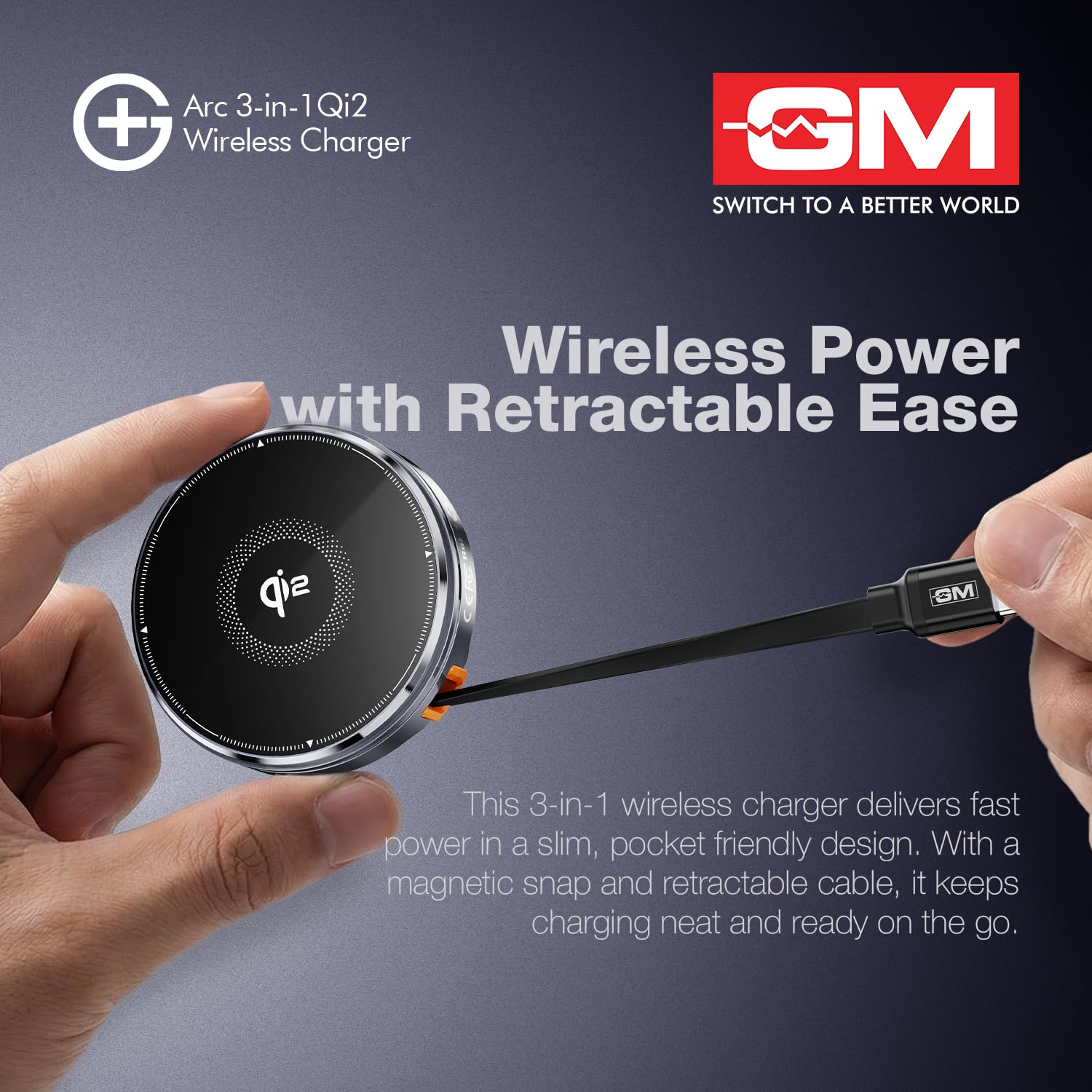 GM G+ Arc Wireless Charger | 15W Fast Charging