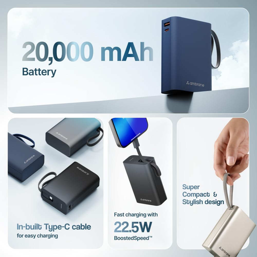 Ambrane 20000mAh Small Pocket Size Powerbank