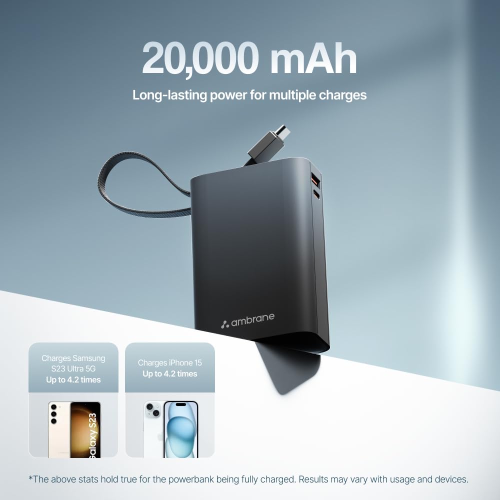 Ambrane 20000mAh Small Pocket Size Powerbank