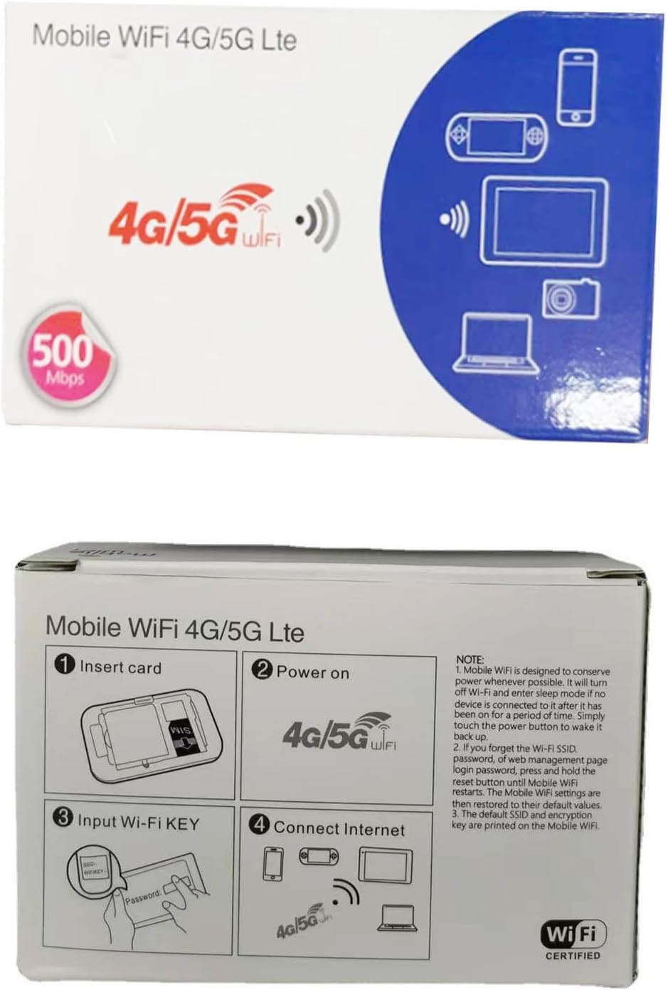 Portable WiFi Router, 4G/LTE, 150 Mbps, 2400 mAh Battery