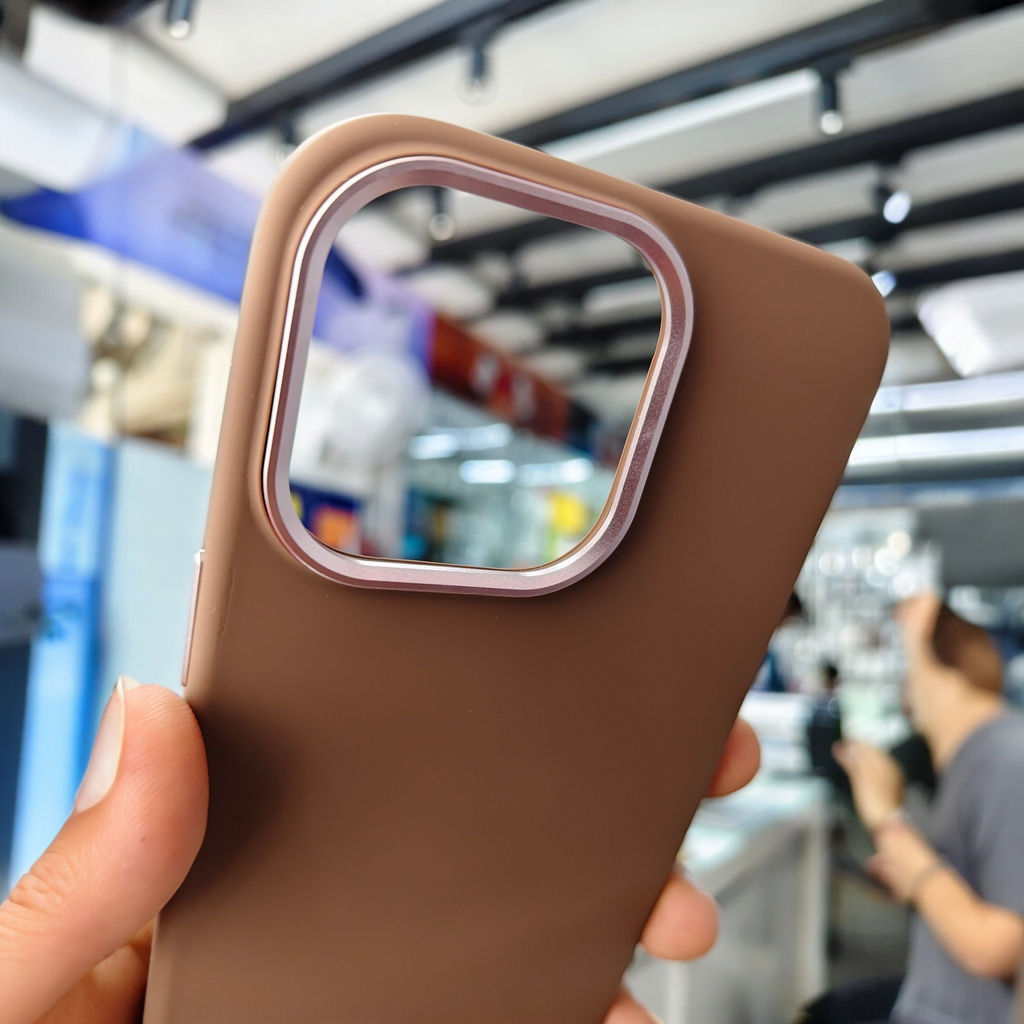 Luxury Matte Silicon Case With Metal Camera Ring Protection Tpu