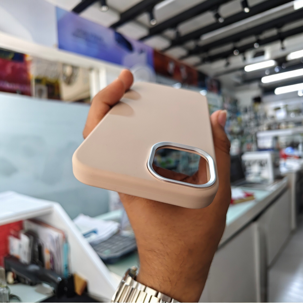 Luxury Matte Silicon Case With Metal Camera Ring Protection Tpu