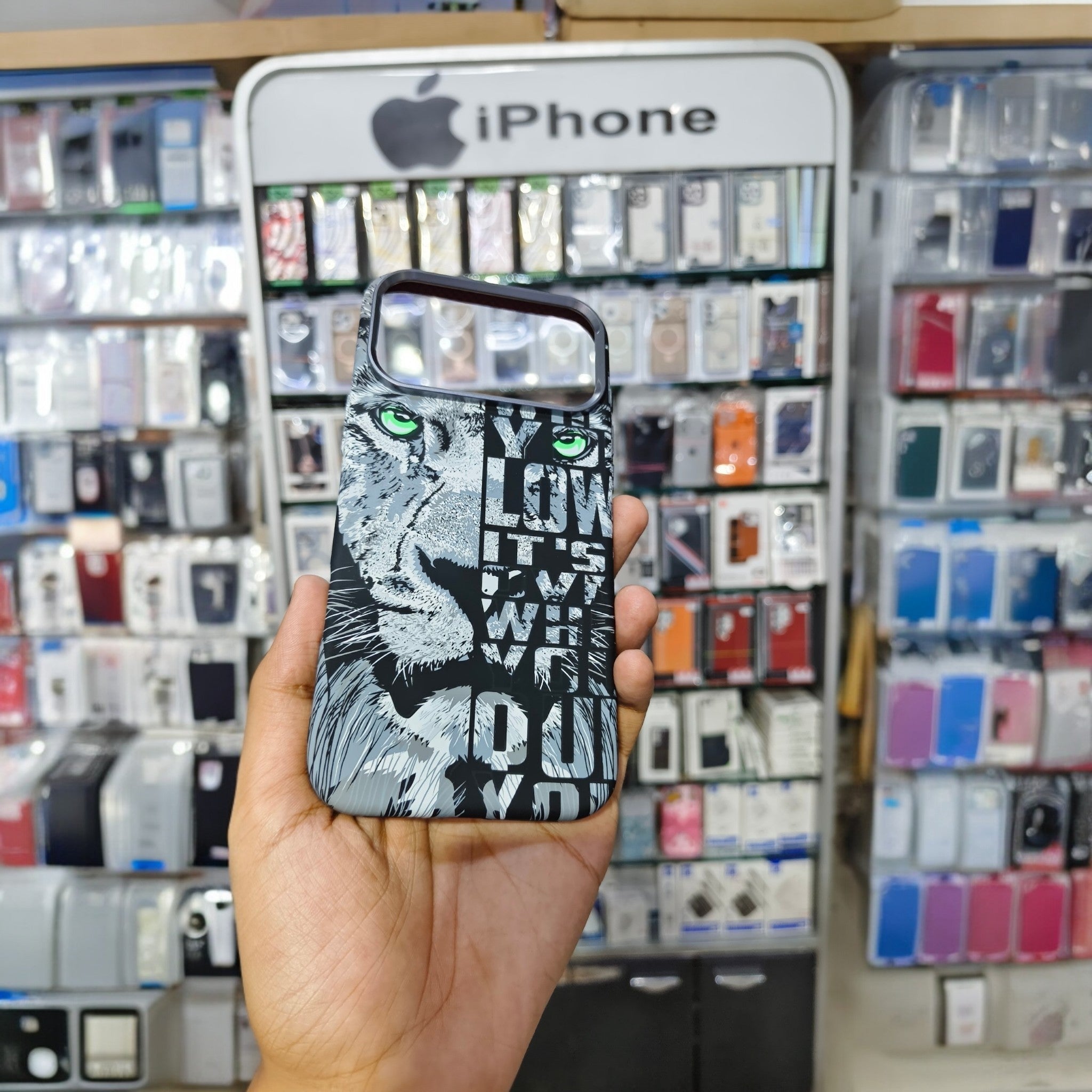 KDM Grafix Series 3D Animal Print Premium Back Cover Case with Metal Camera Ring for iPhone