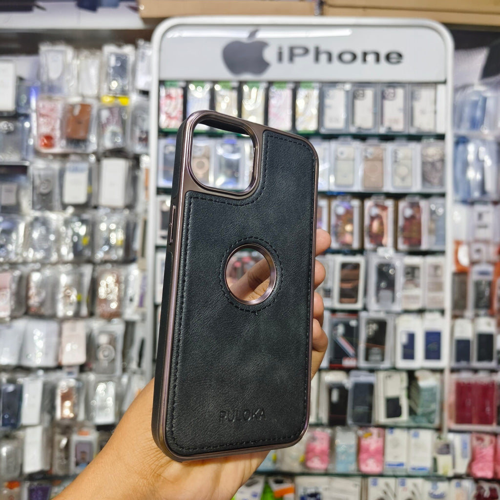PULOKA Classic Series Premium Leather Case with Logo Display Cutout & Metal Camera Protection