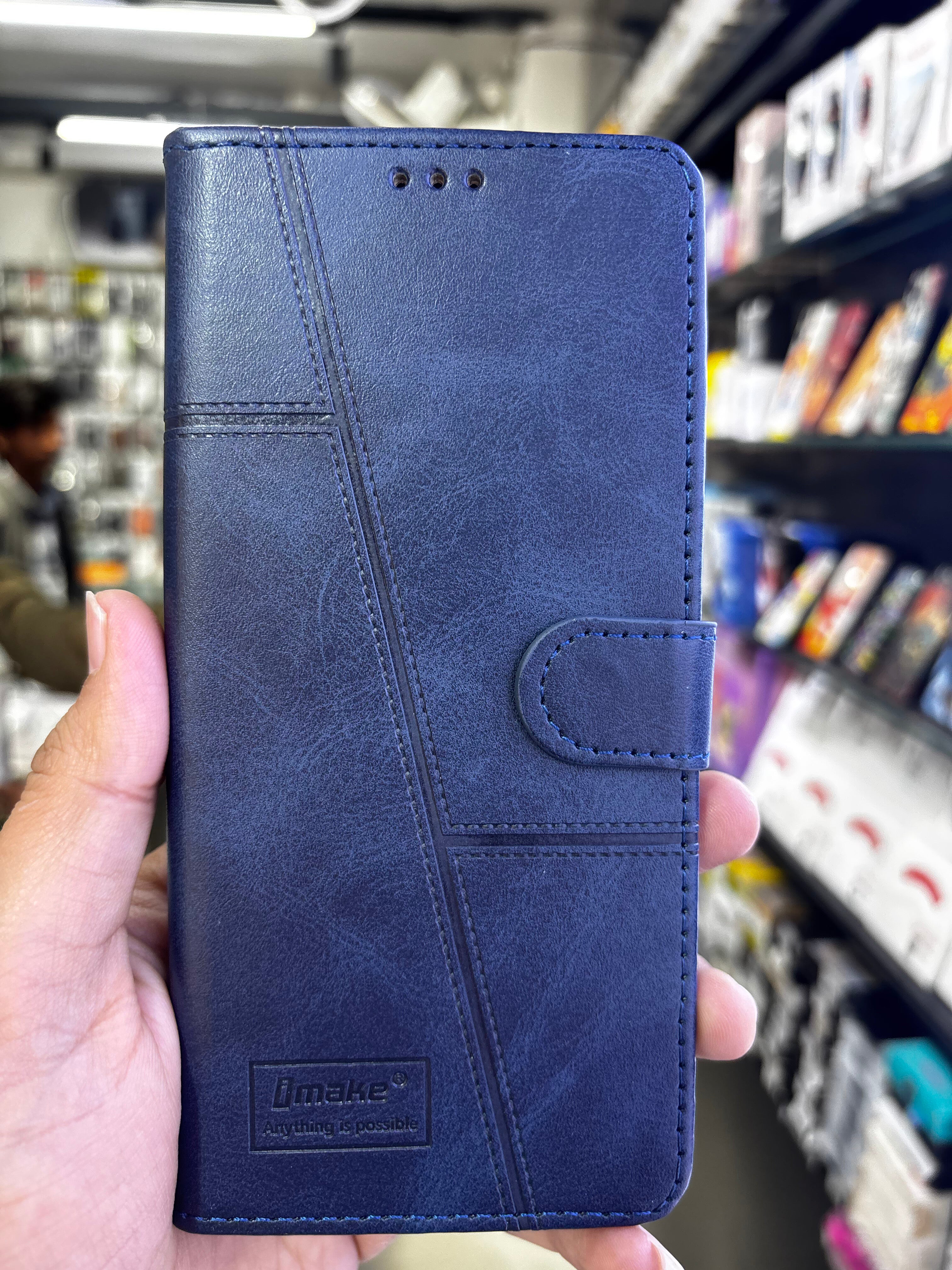 Premium Leather Flip Wallet Case with Card Slots & Stand Support