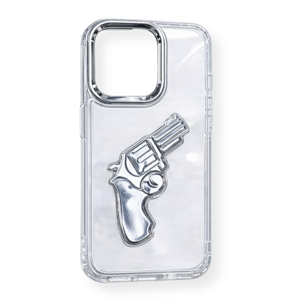 Revolver Gun Design Tranparent Mobile Cover