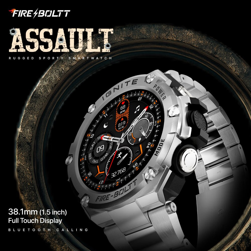 Fire-Boltt ASSAULT Smart Watch, 3.81 cm (1.5 inch) BT Calling, Round Touch Display
