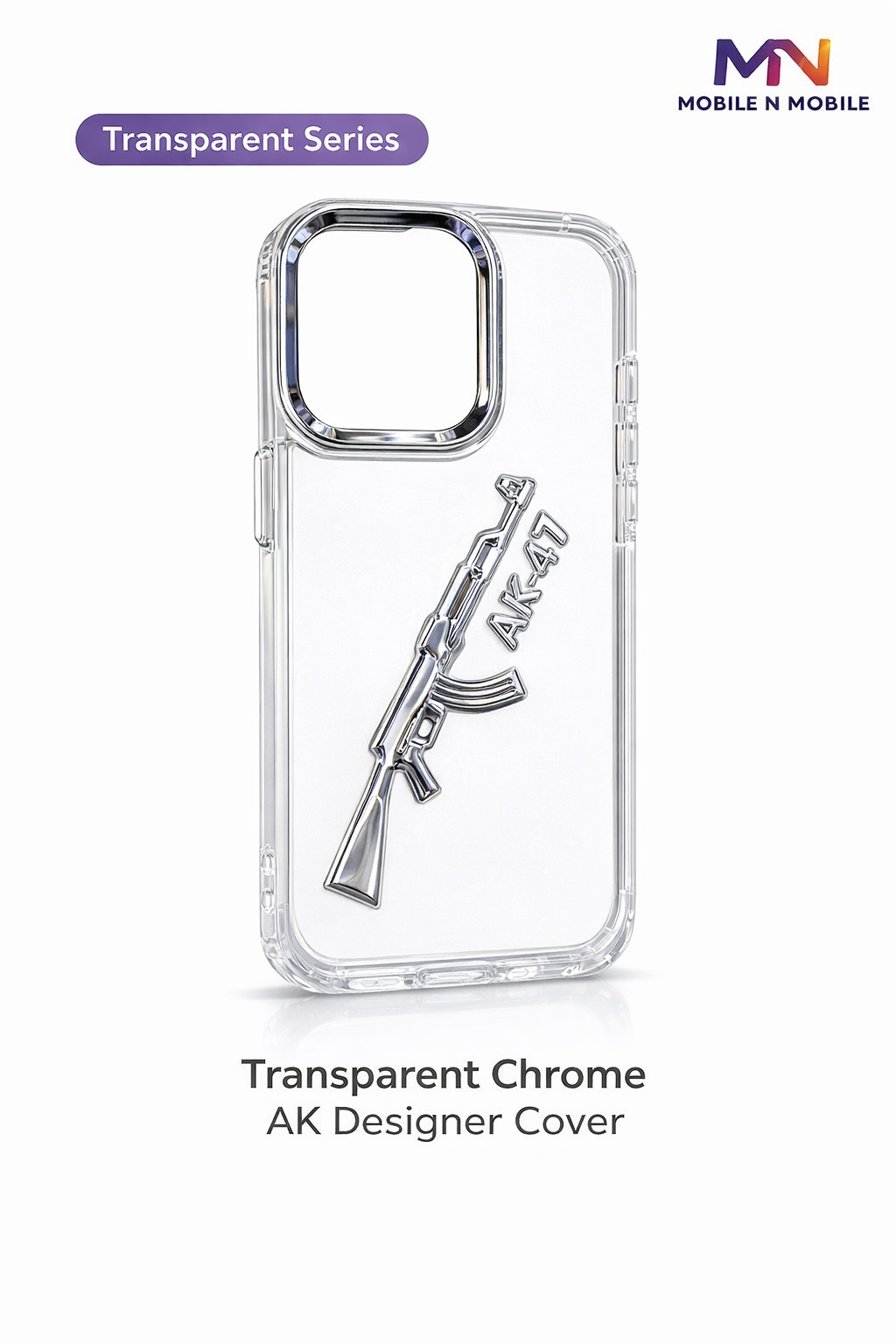 AK47 Gun Design Tranparent Mobile Cover