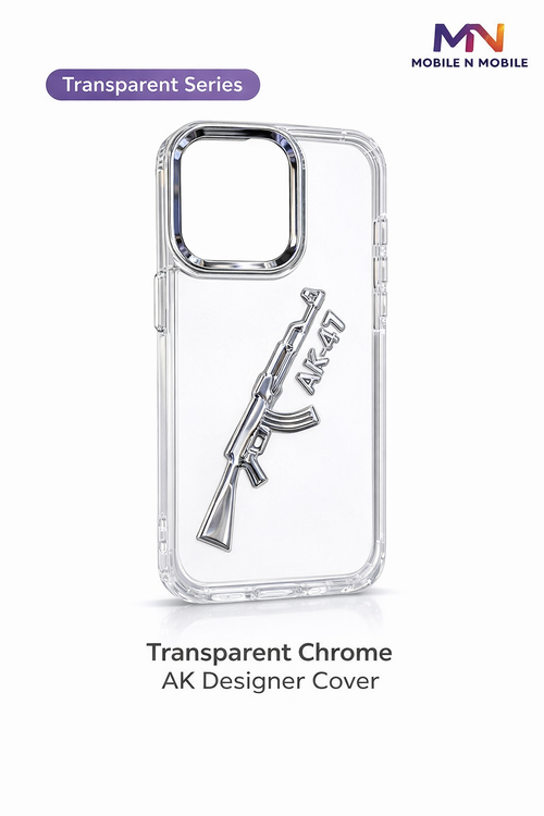 AK47 Gun Design Tranparent Mobile Cover