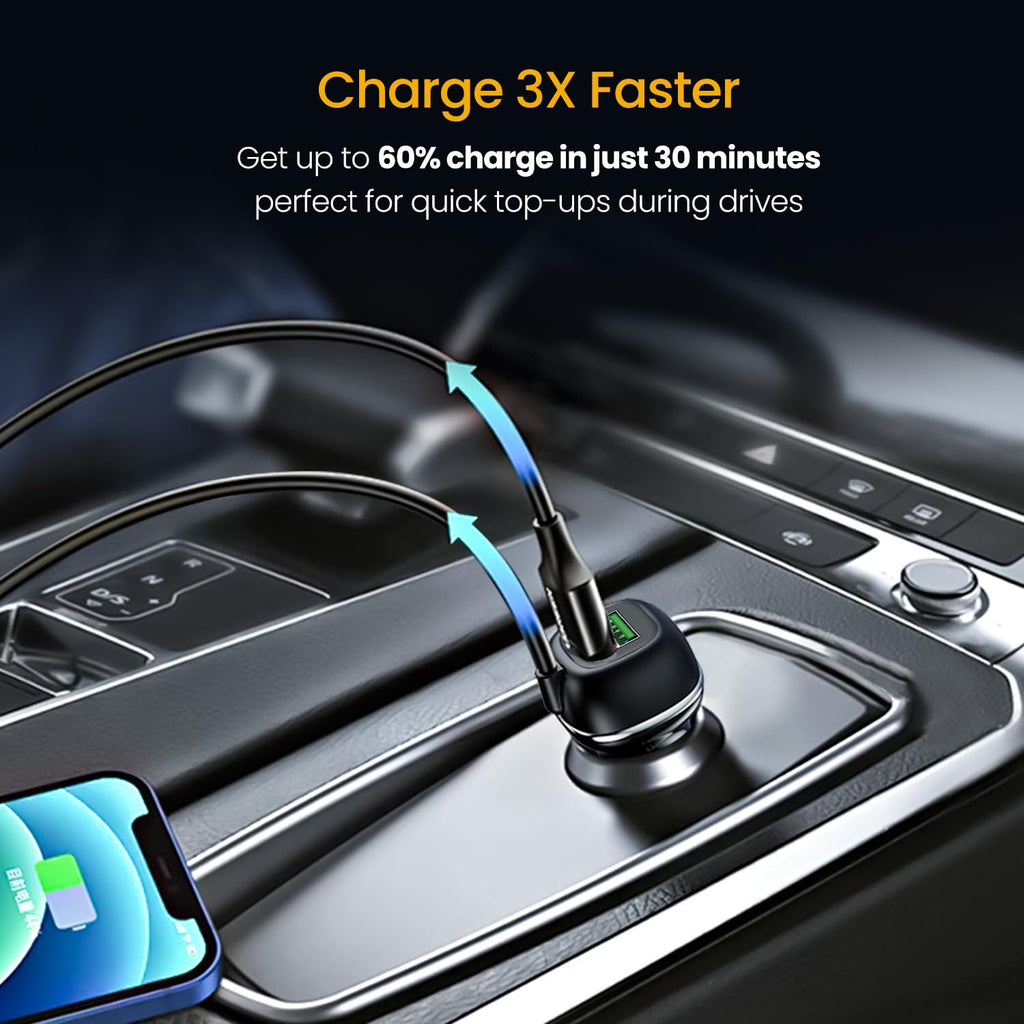 Portronics Car Power Trail 111W Car Charger, 4 Port Fast Car Charger