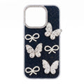 Premium Butterfly Pearl Glitter Back Cover (Black)