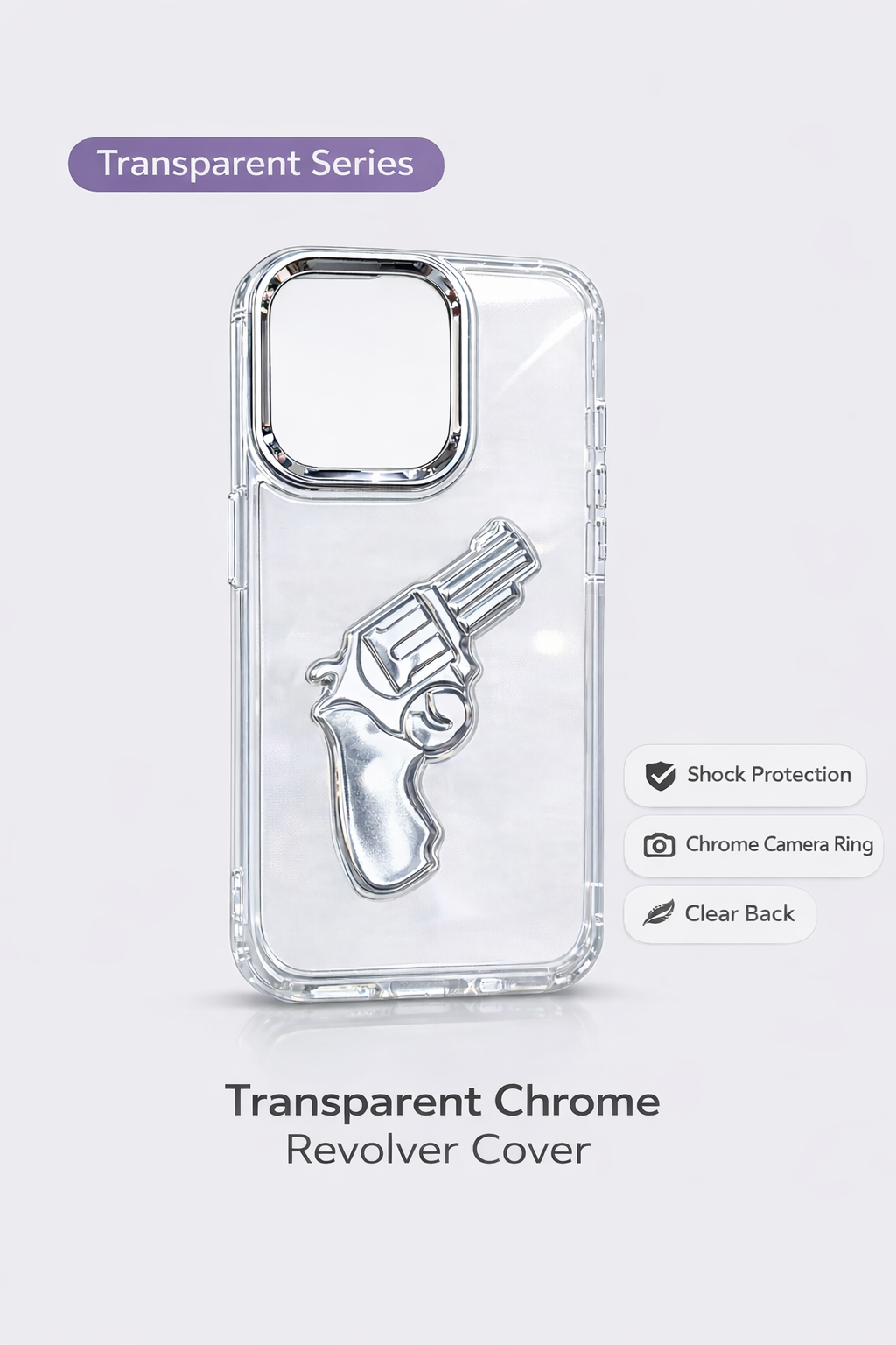 Revolver Gun Design Tranparent Mobile Cover
