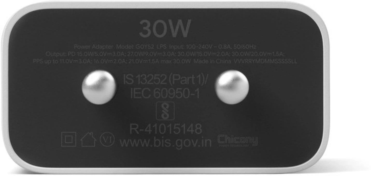 Google Original 30W Type C Rapid Fast Charger Adapter for USB-C Mobile Device Support