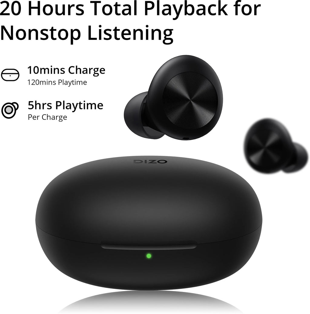 DIZO GoPods D with Enviornment Noise Cancellation black