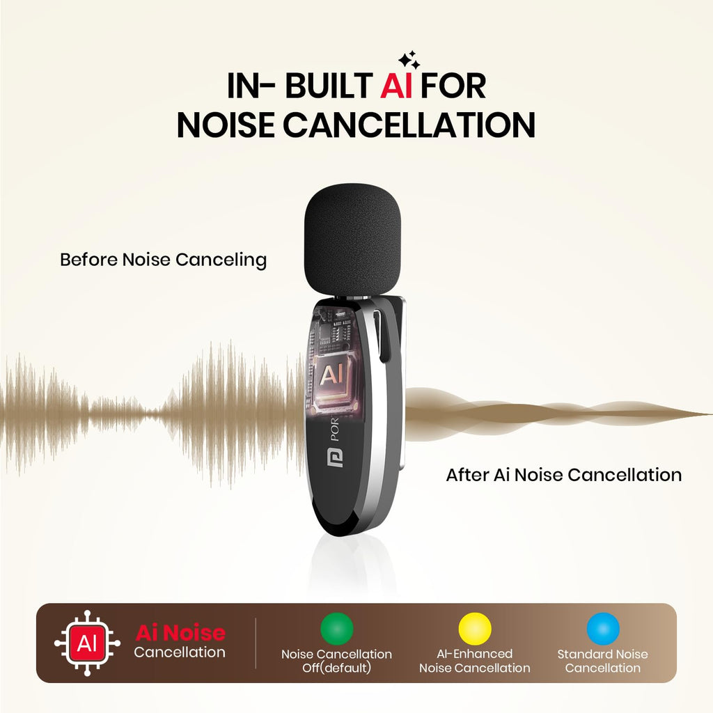 Portronics Dash 7 Ai Omnidirectional Type C Wireless Microphone,