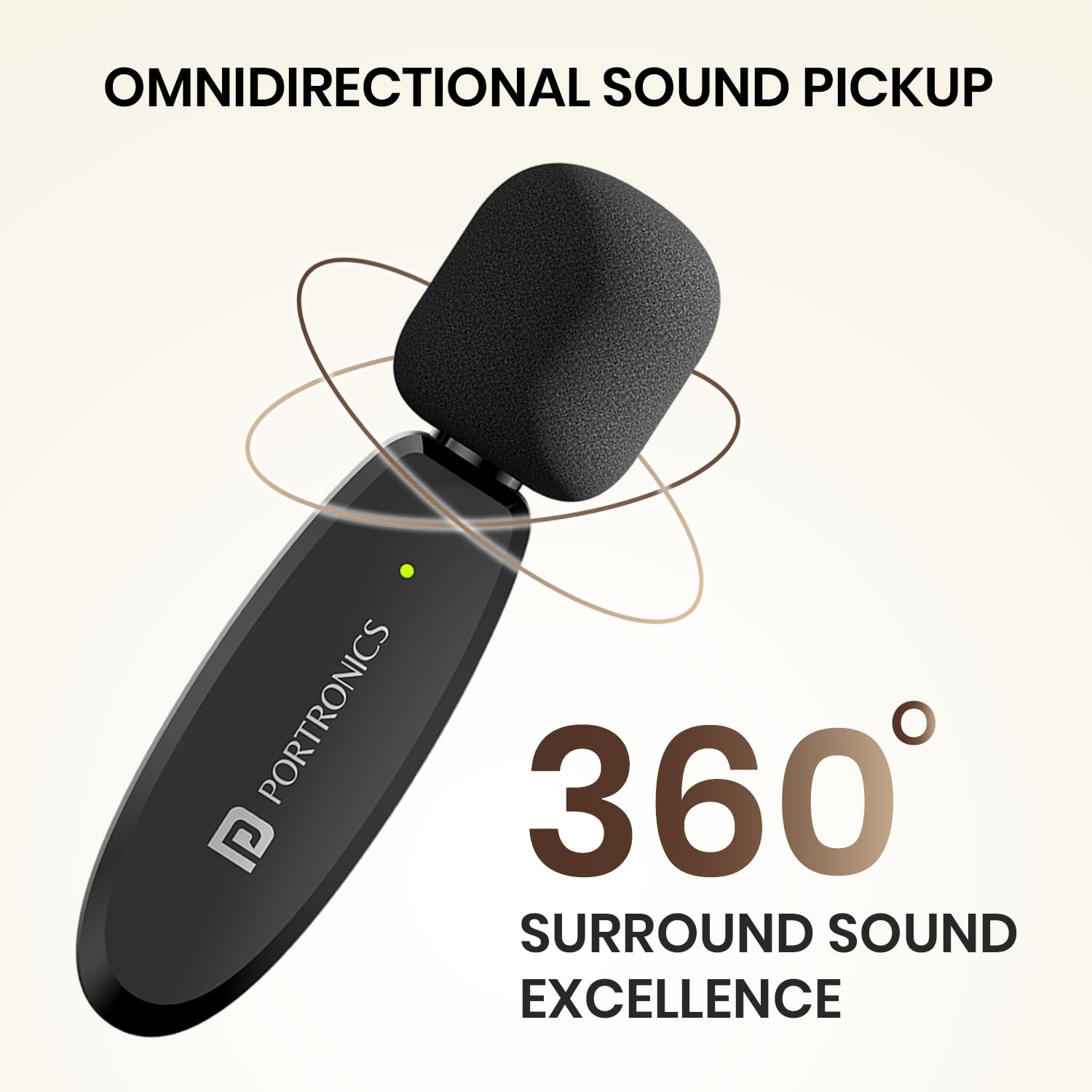 Portronics Dash 7 Ai Omnidirectional Type C Wireless Microphone,