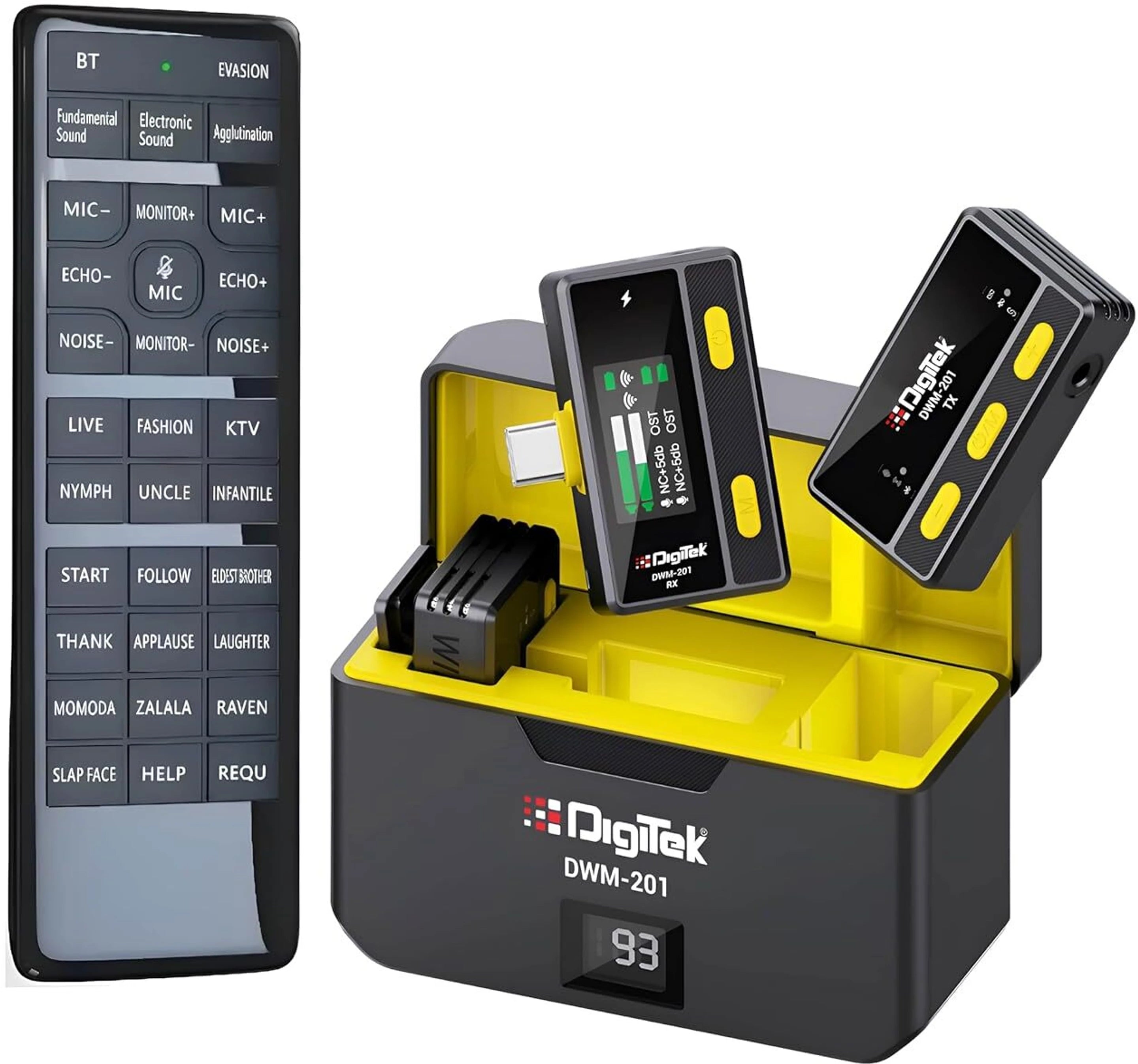 DIGITEK DWM-201 Wireless Microphone with Remote & 12 Sound Effects Microphone