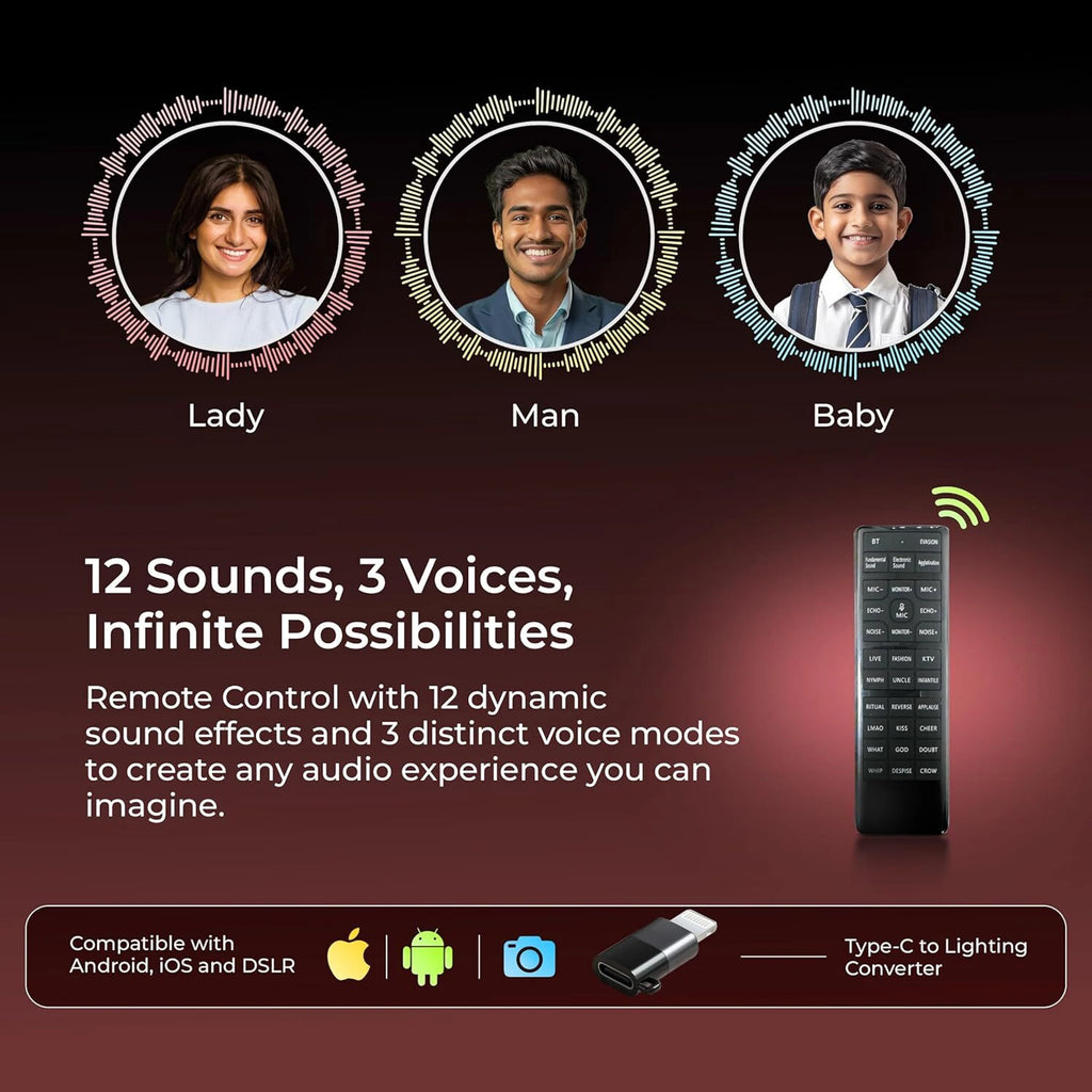 DIGITEK DWM-201 Wireless Microphone with Remote & 12 Sound Effects Microphone