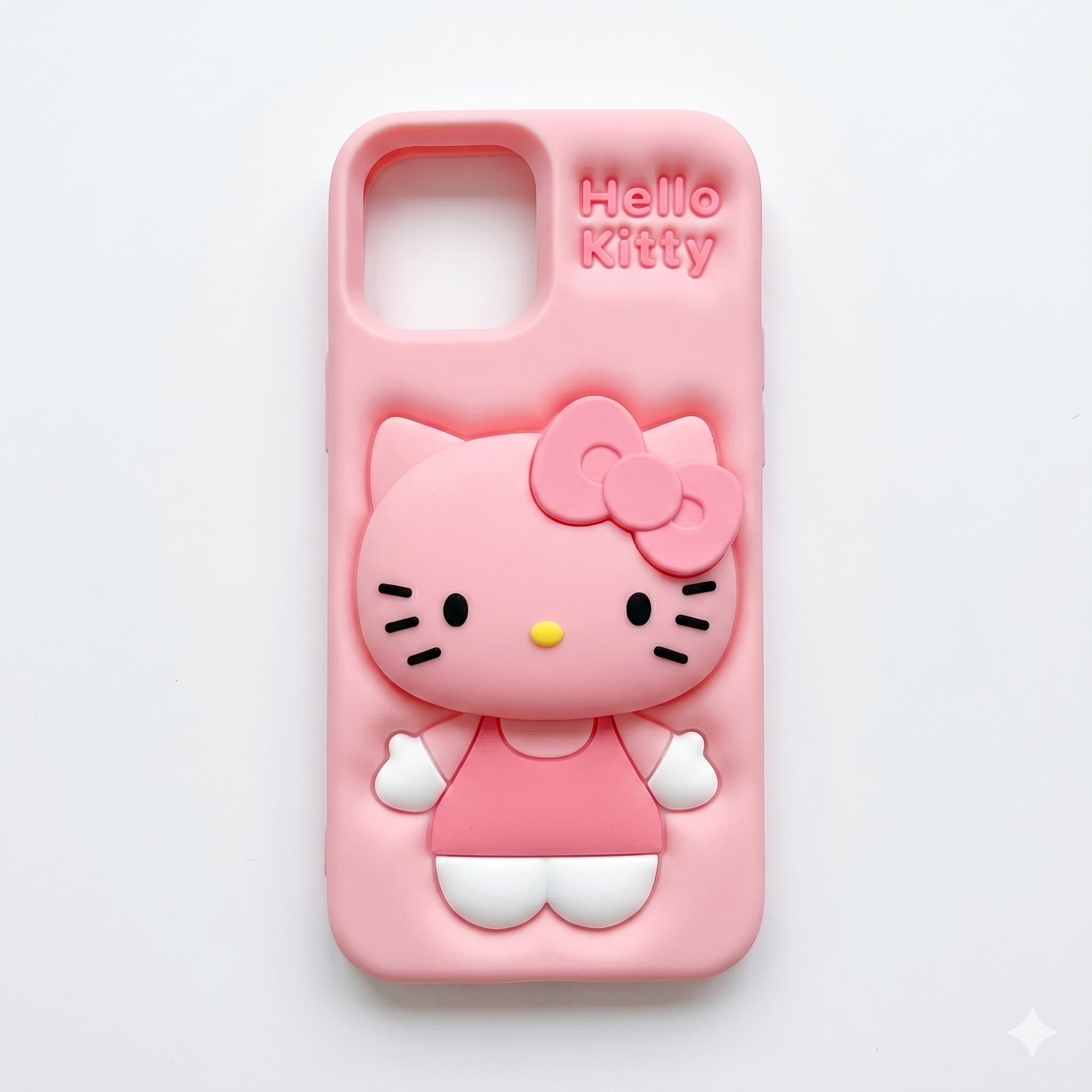 Hello Kitty 3D Cartoon Silicone Back Cover (Pink)