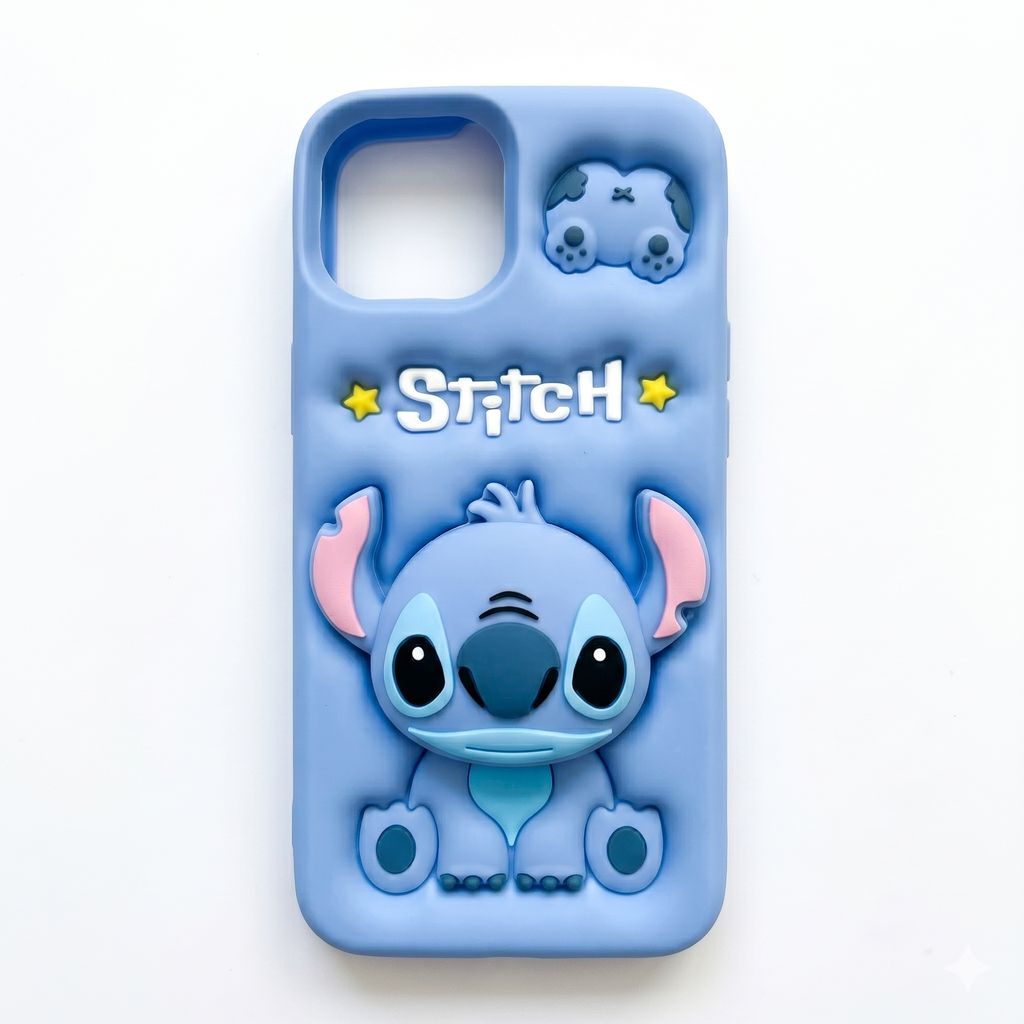 Stitch 3D Cartoon Silicone Back Cover (Blue)