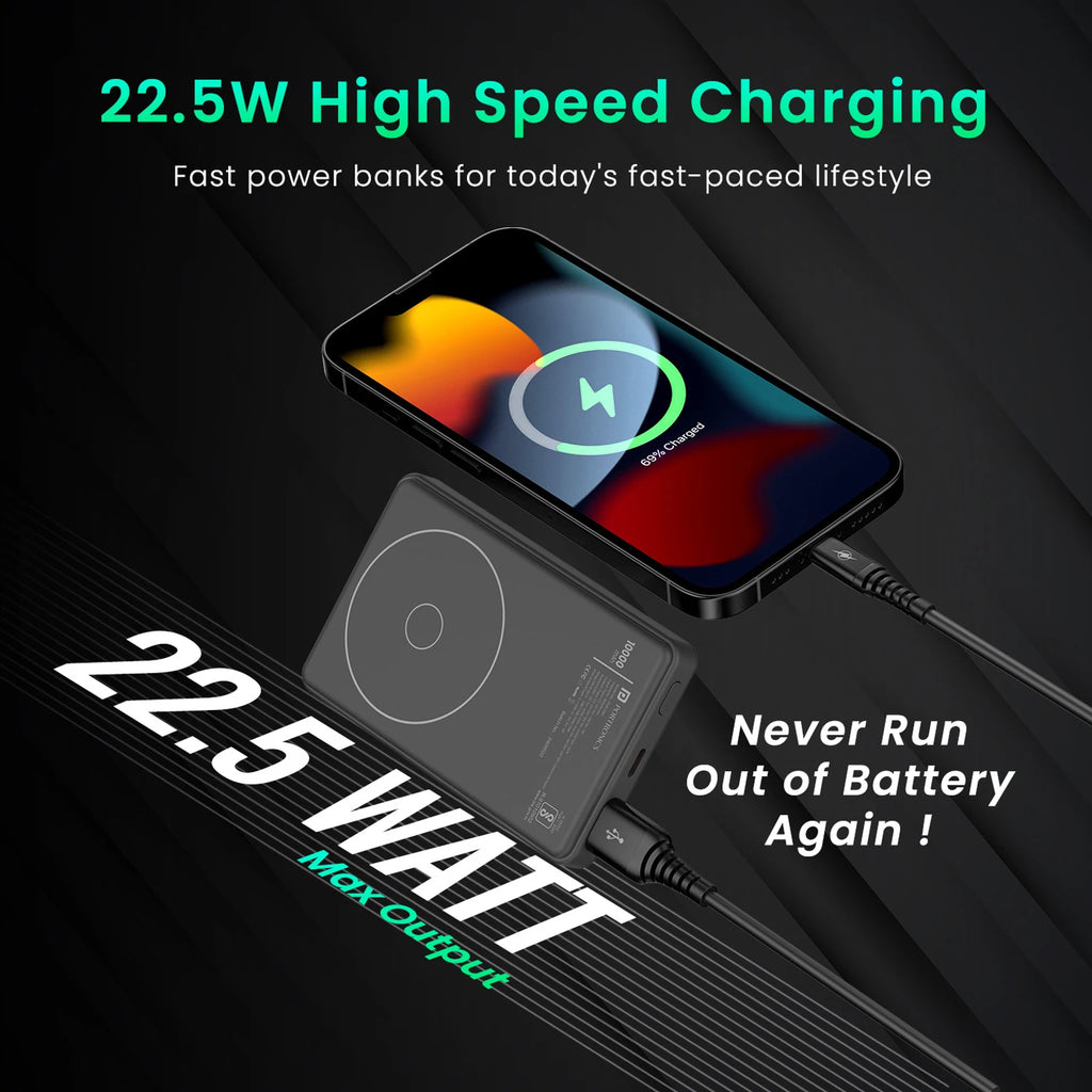 Portronics 10000 mAh 22.5 W Wireless Power Bank