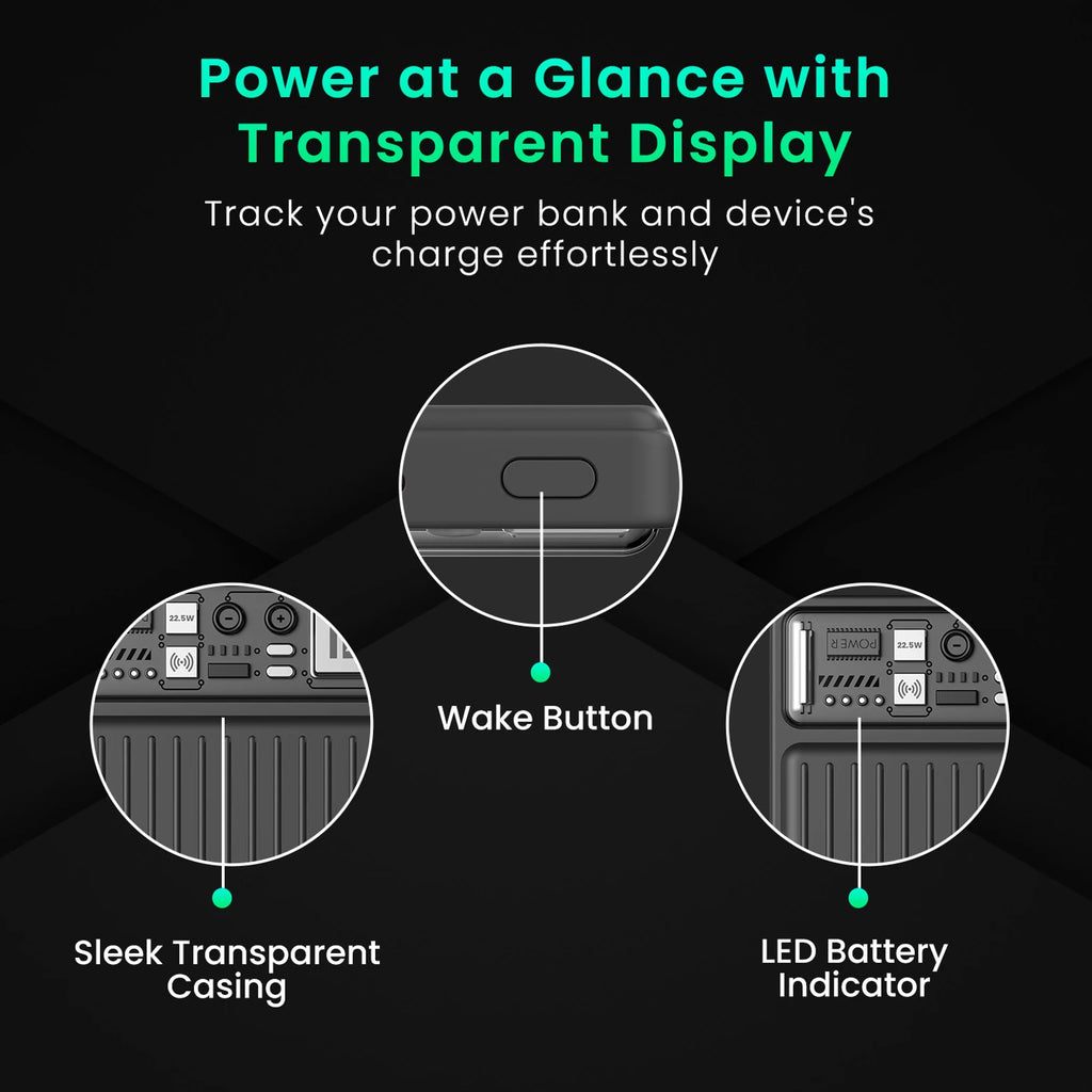 Portronics 10000 mAh 22.5 W Wireless Power Bank