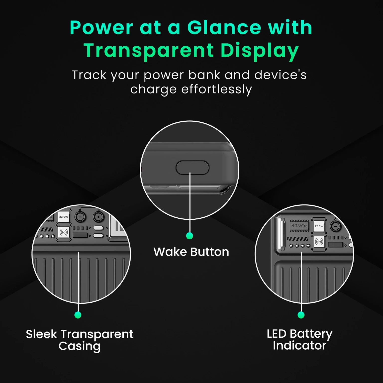 Portronics 10000 mAh 22.5 W Wireless Power Bank