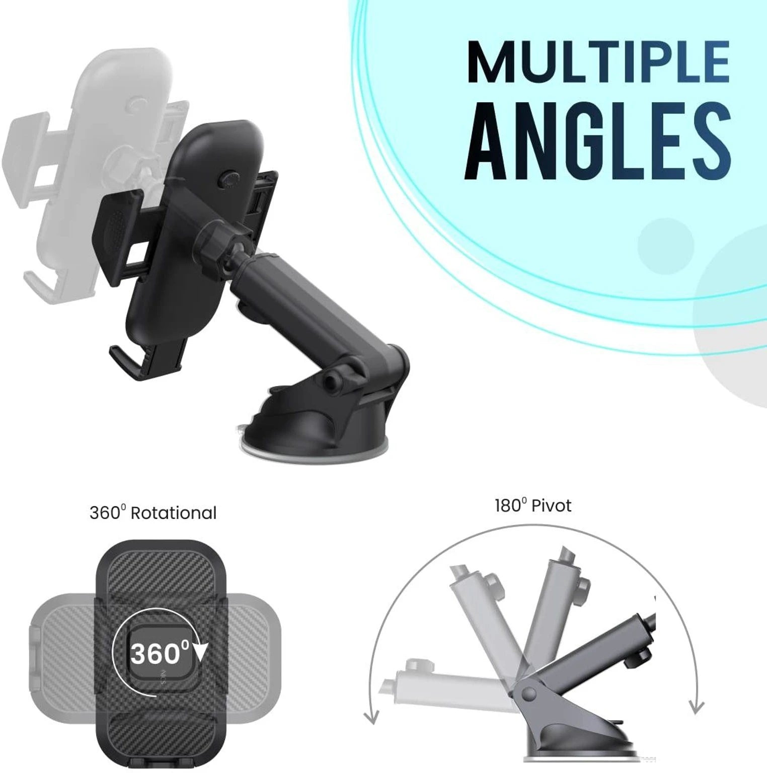 Portronics Clamp M Car with 360 Rotational Mobile Holder