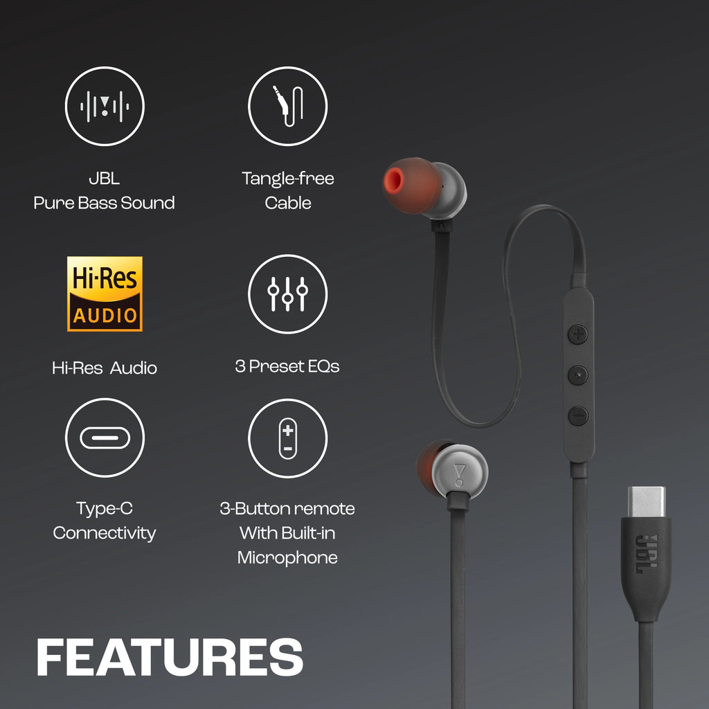 JBL Tune 310 Wired in Ear Type C Headphones