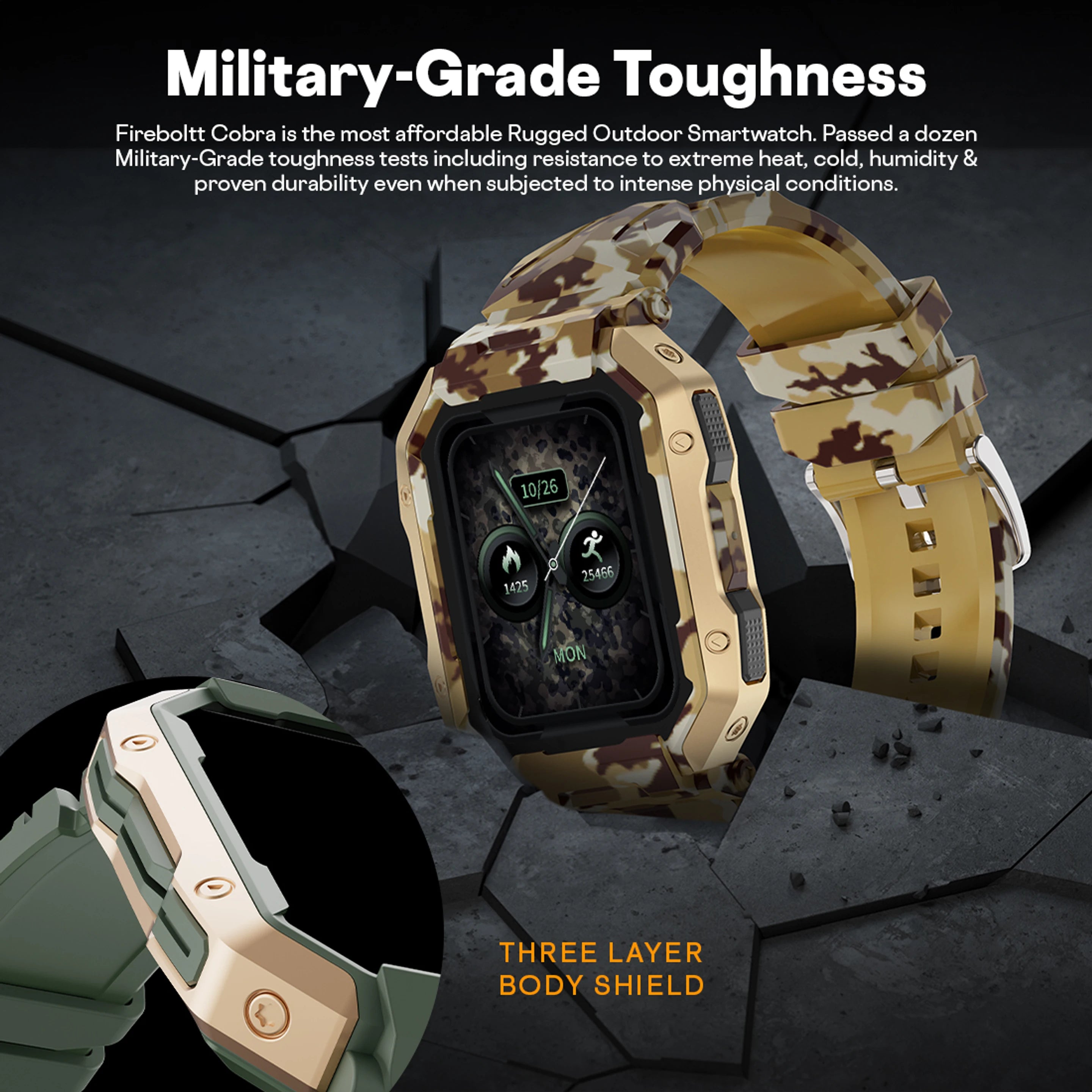Fire-Boltt Cobra 45.2mm (1.78) AMOLED Army Grade Build