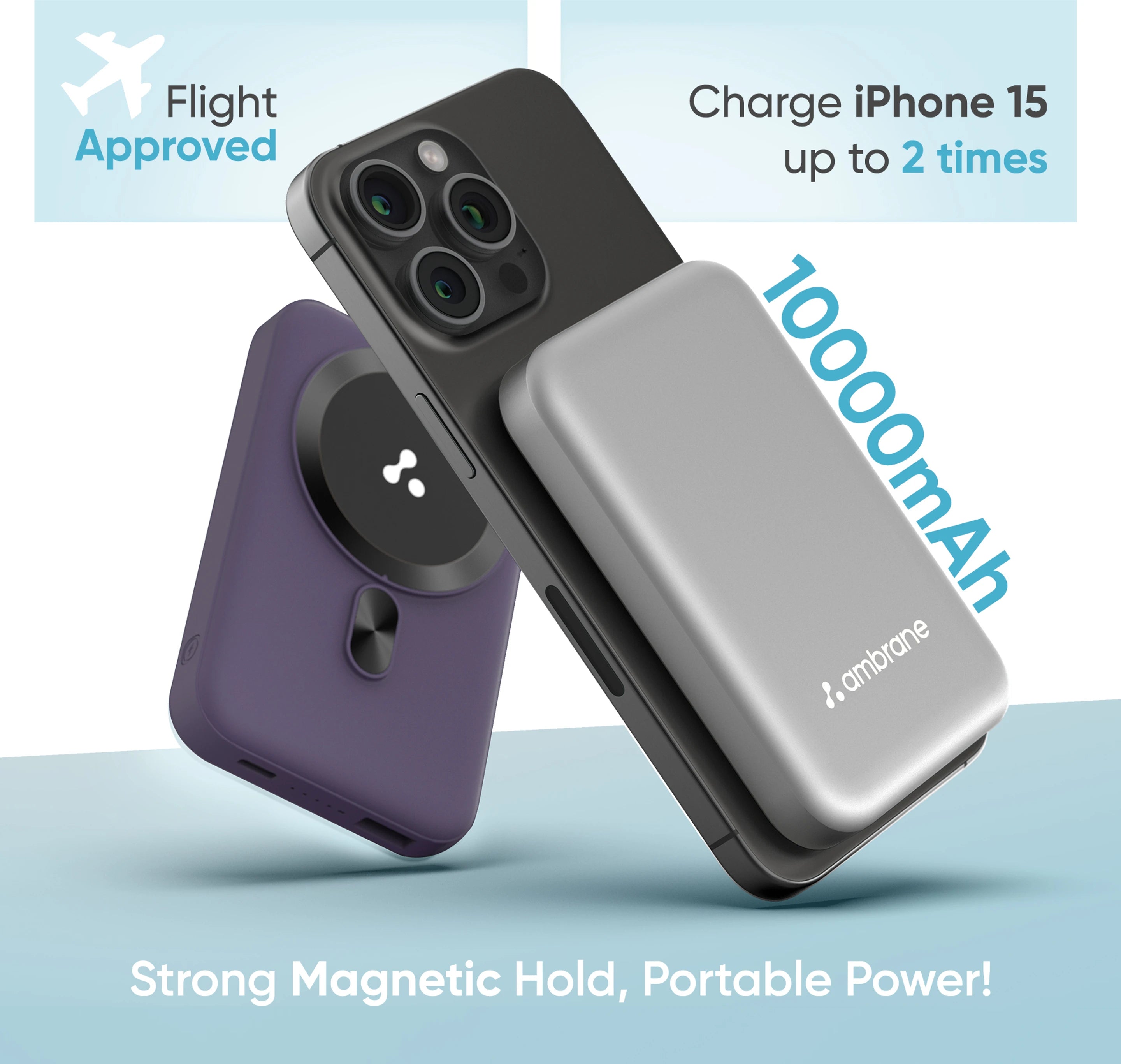 Ambrane 10000mAh 22.5W Wireless MagSafe Power Bank