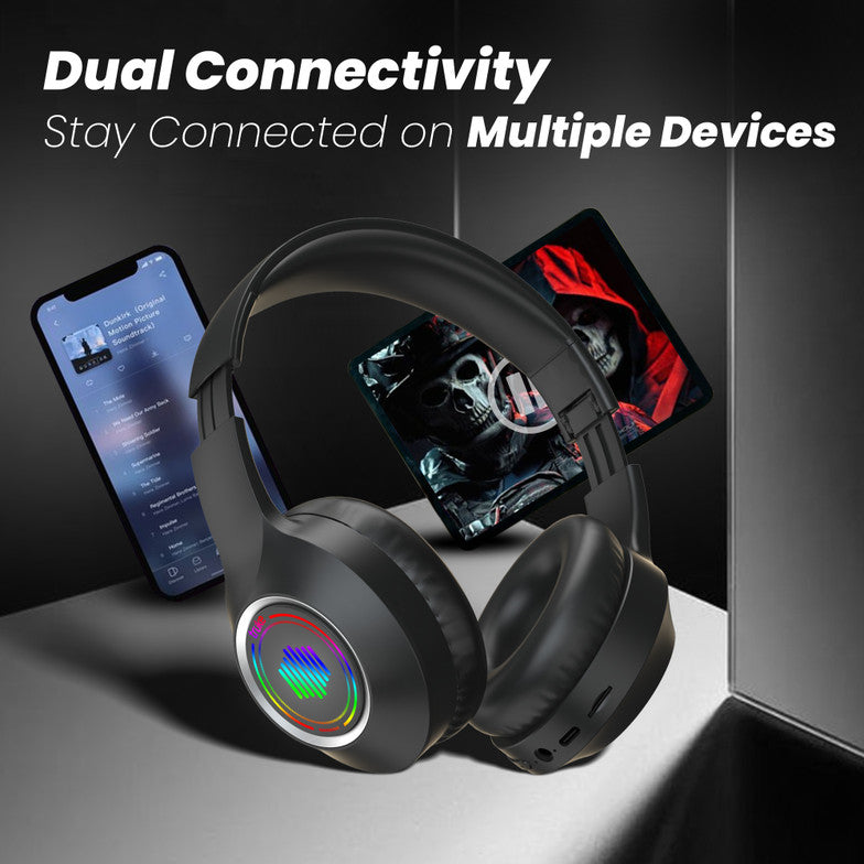 truke Newly Launched BTG 500 Over The Ear Gaming Headphone with 40mm Drivers, 10H of Playtime(Metal Black)