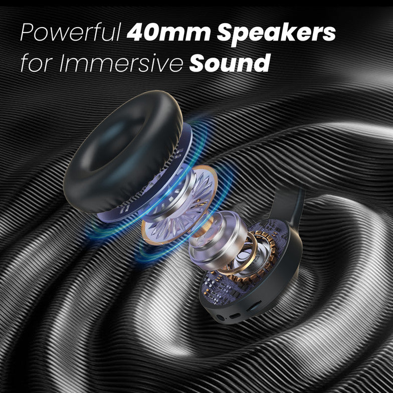 truke Newly Launched BTG 500 Over The Ear Gaming Headphone with 40mm Drivers, 10H of Playtime(Metal Black)
